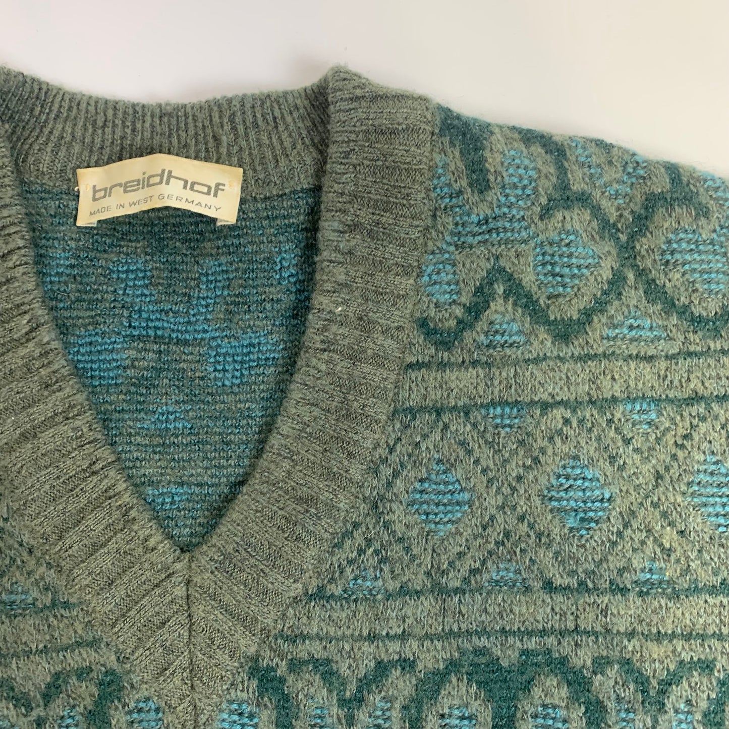 Breidhof Khaki Turquoise Knit Jumper