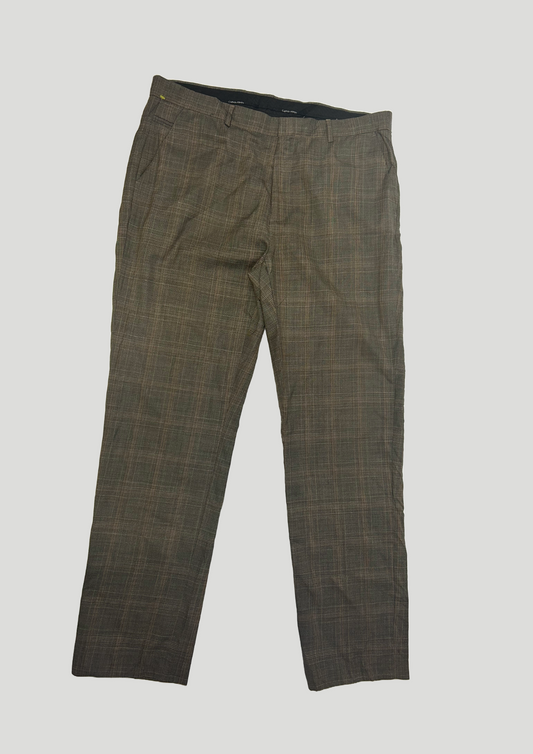 Wool Calvin Klein Check Trousers - Size 36"