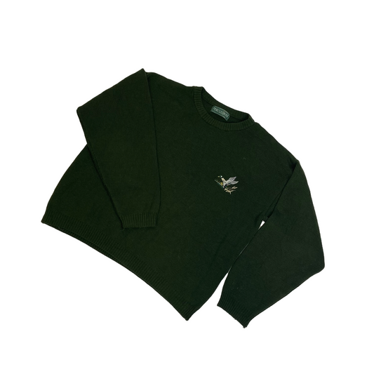 Percussion Green Duck Motif Jumper