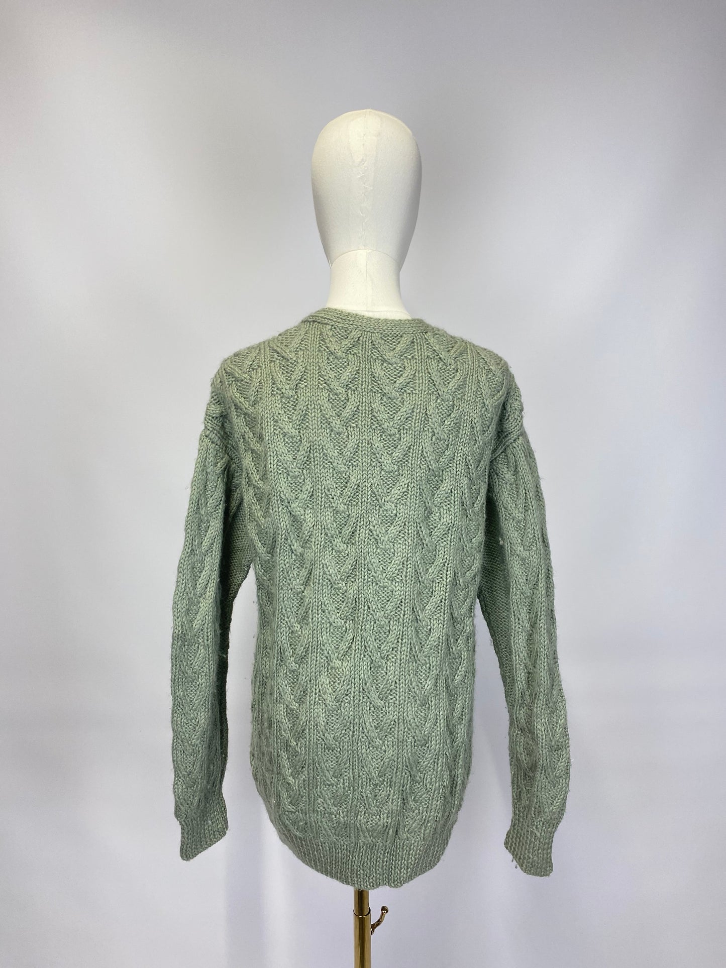 Green Deep V Knit Cardigan