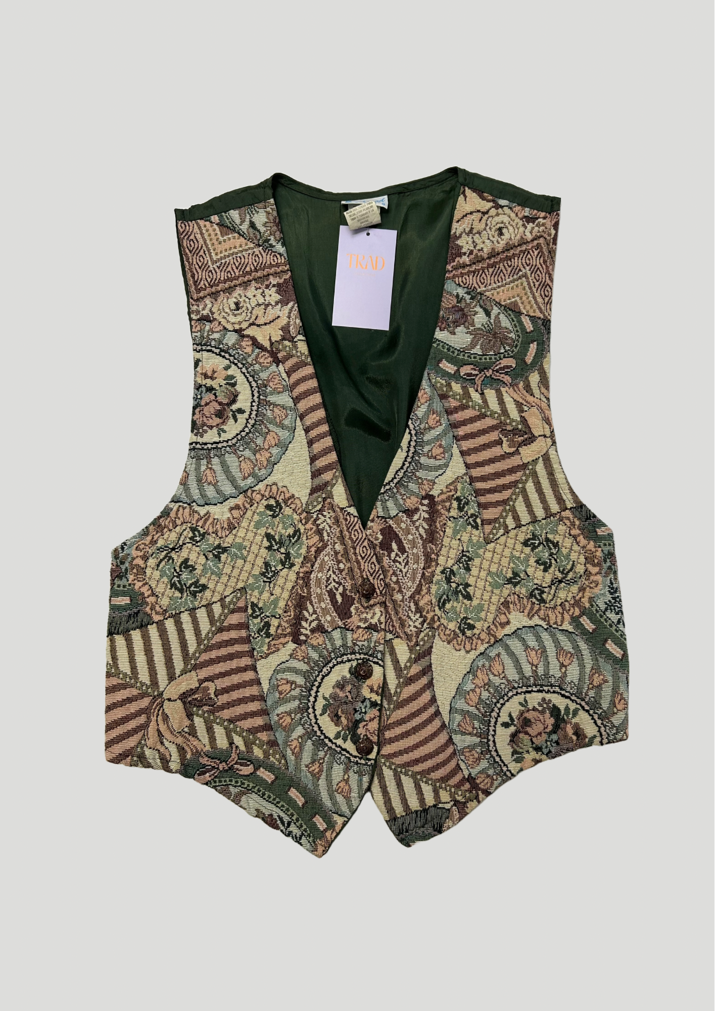 Vintage Envelope Pattern Waistcoat - Size 16