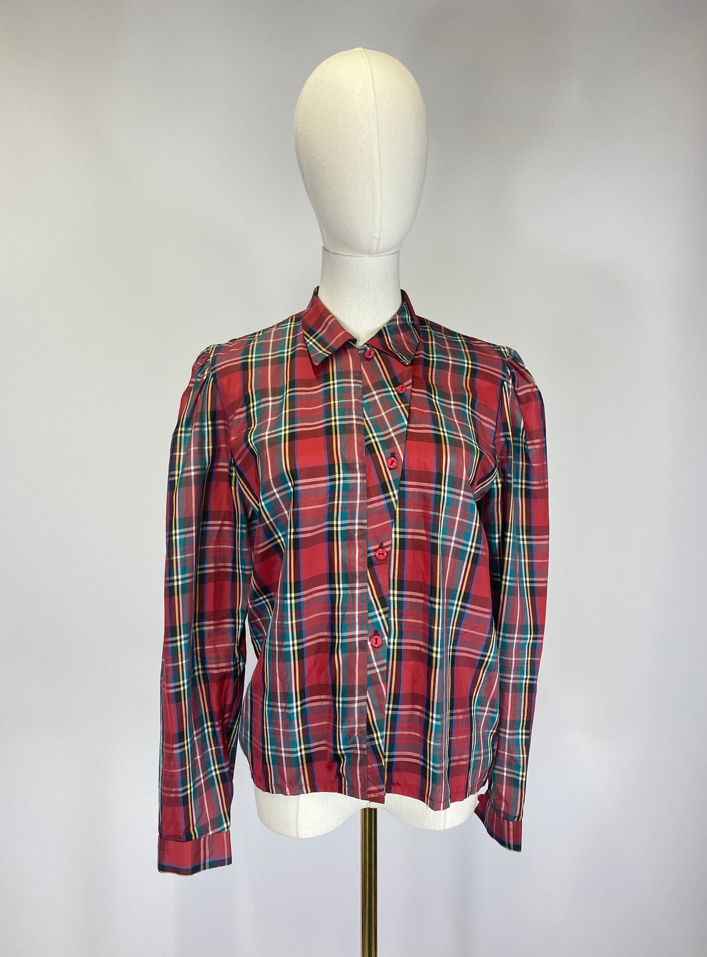 Asymmetric Tartan Shirt - Size 14