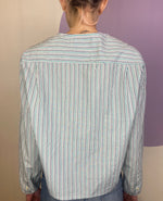 Load image into Gallery viewer, Hollie Shirt in Blue Turquoise Stripe
