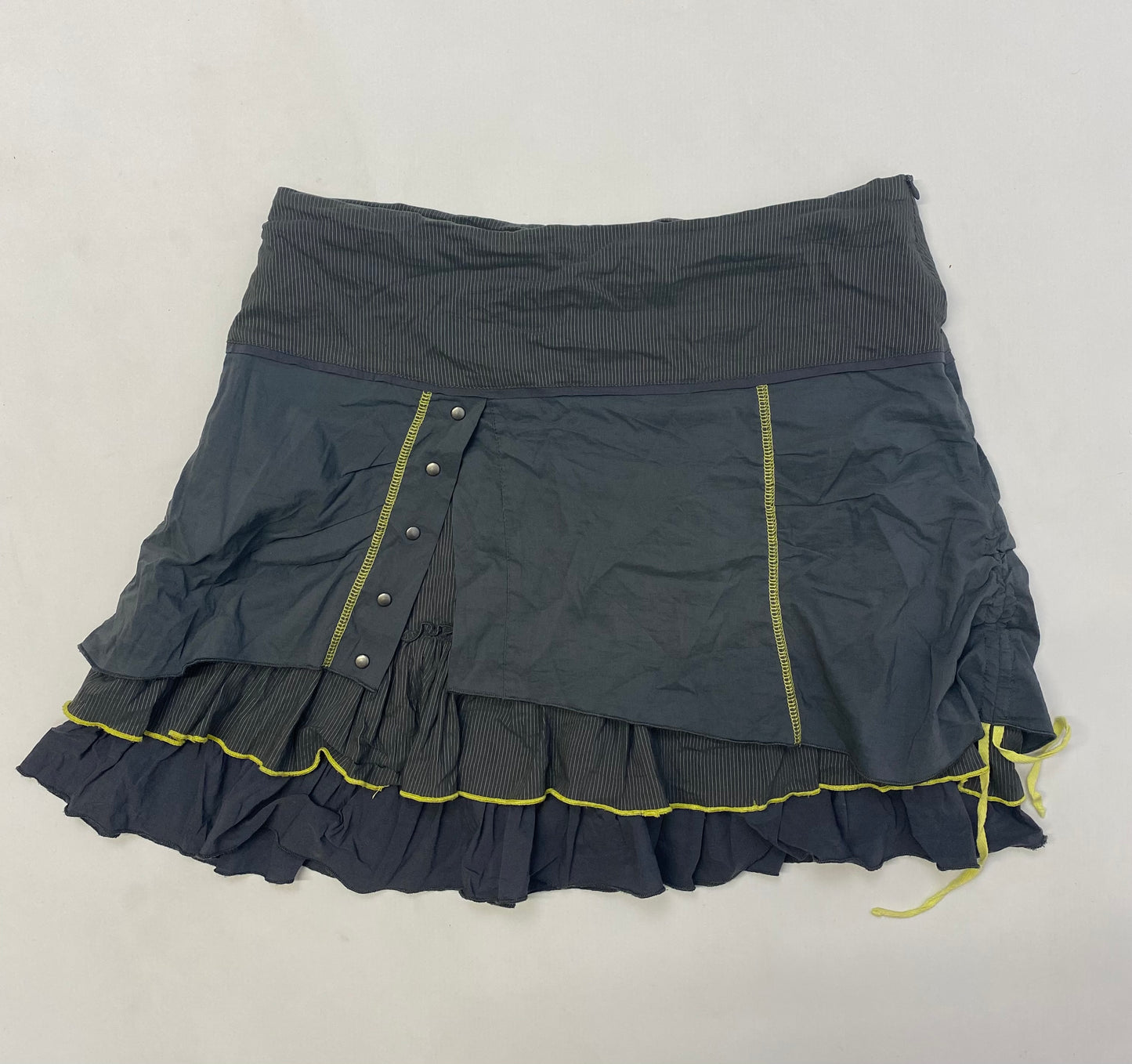 Grey and Yellow Ruffle Skirt - Size 14