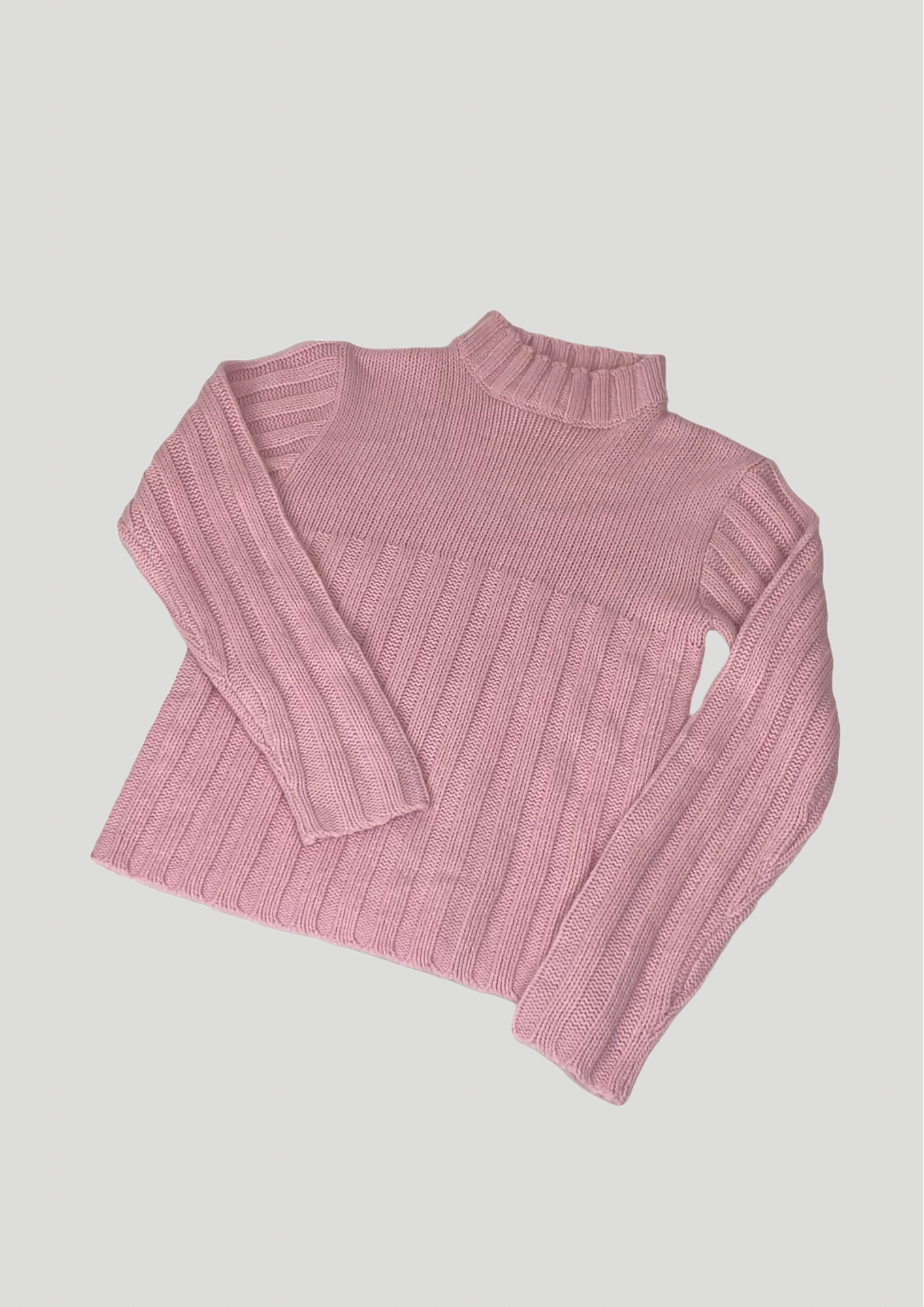 Pink Turtle Neck Y2K Jumper - Size 6