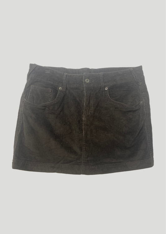 Brown Corduroy Mini Skirt - Size 12