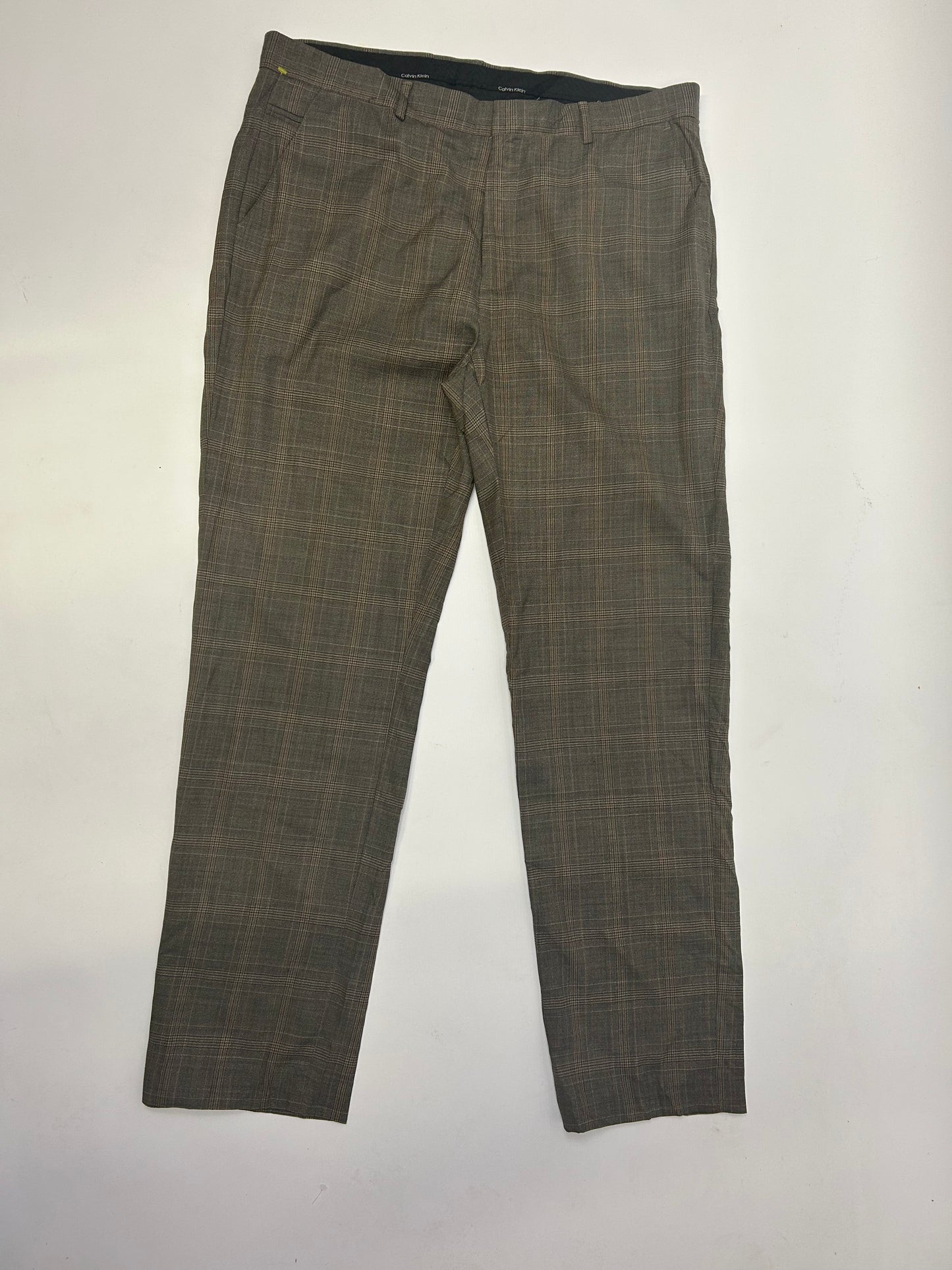 Wool Calvin Klein Check Trousers - Size 36"