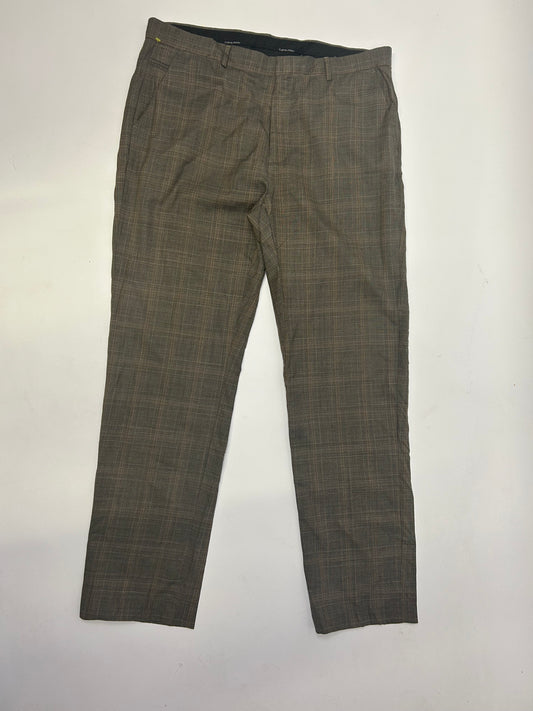 Wool Calvin Klein Check Trousers - Size 36"