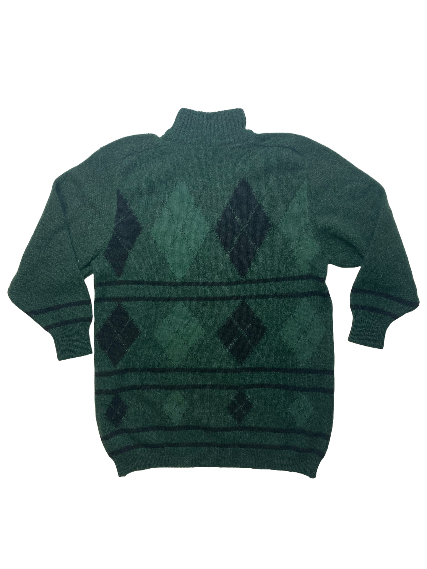 Green Argyle Knit Jumper - Size 18