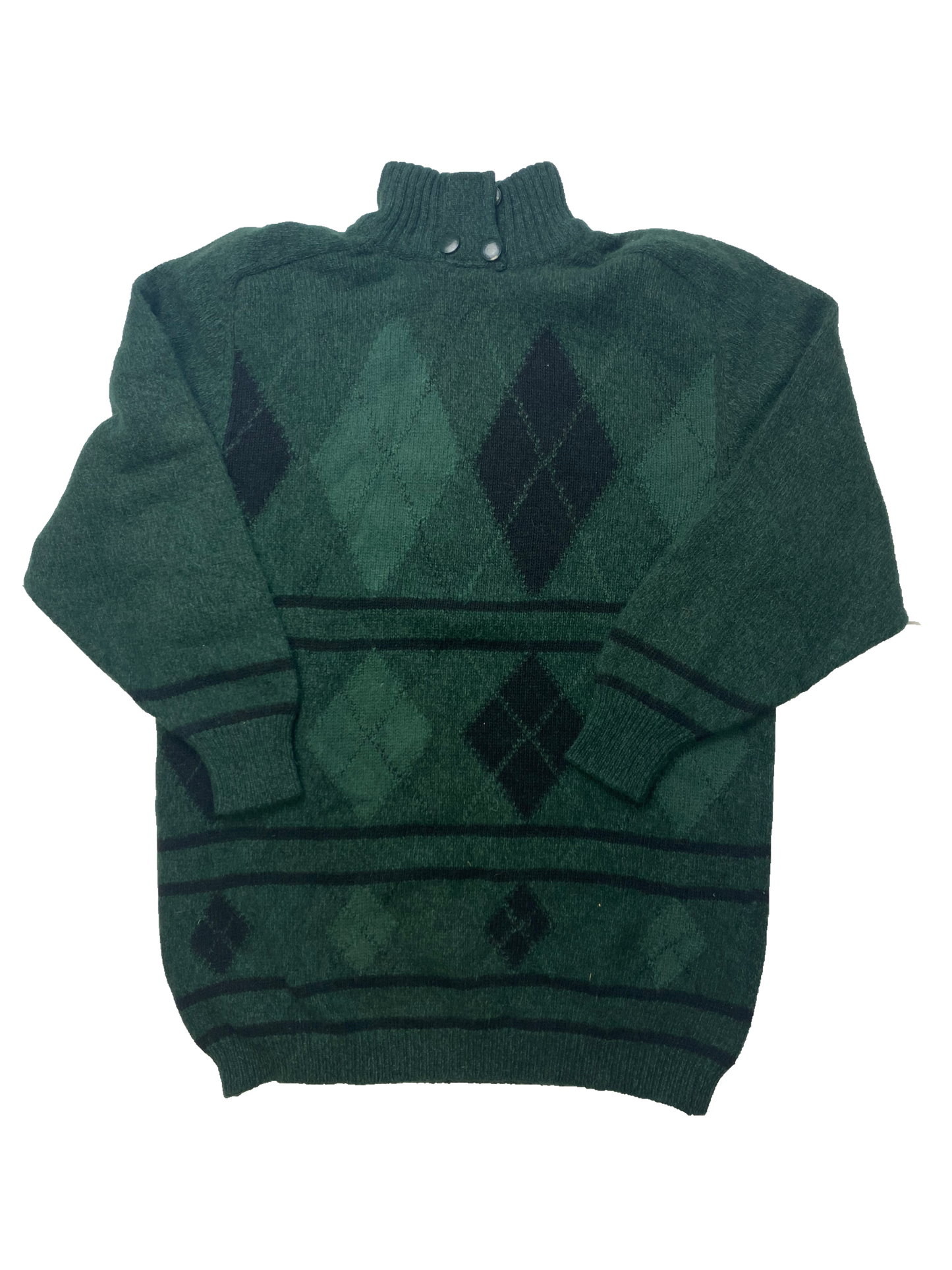 Green Argyle Knit Jumper - Size 18