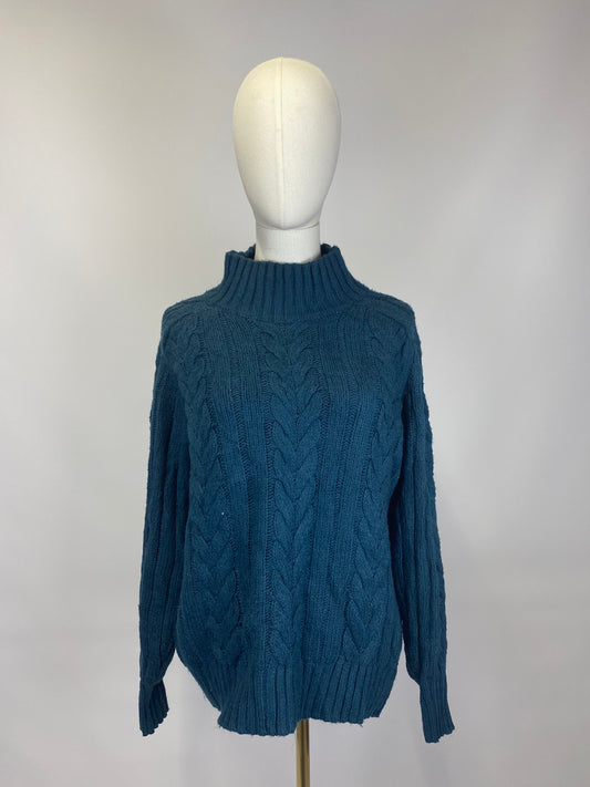 Blue Cable Knit Jumper - Size 8