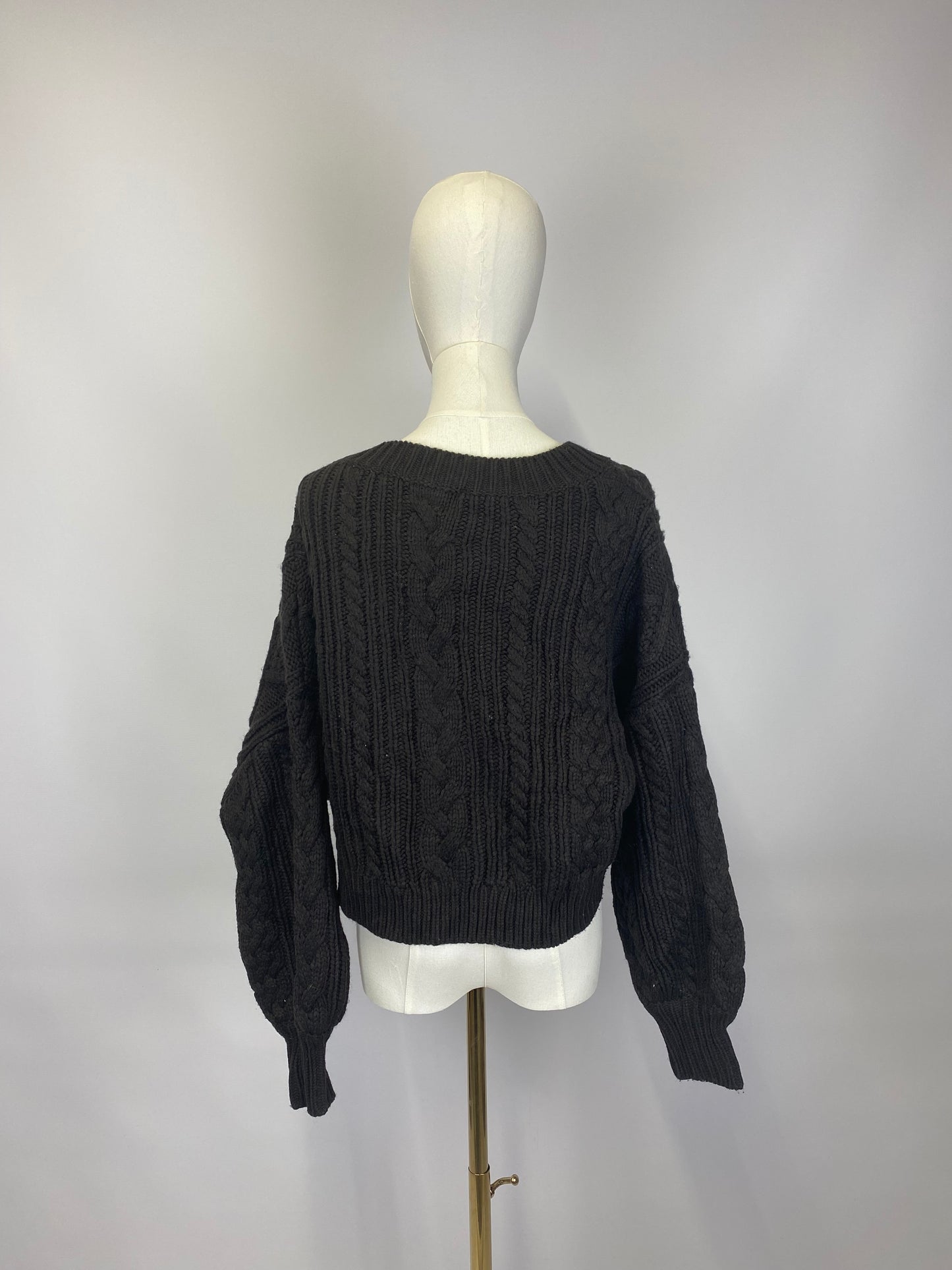 Brown Cable Knit Cropped Jumper - Size 10