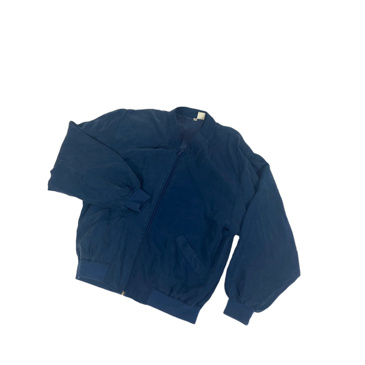 100% Silk Navy Bomber Jacket