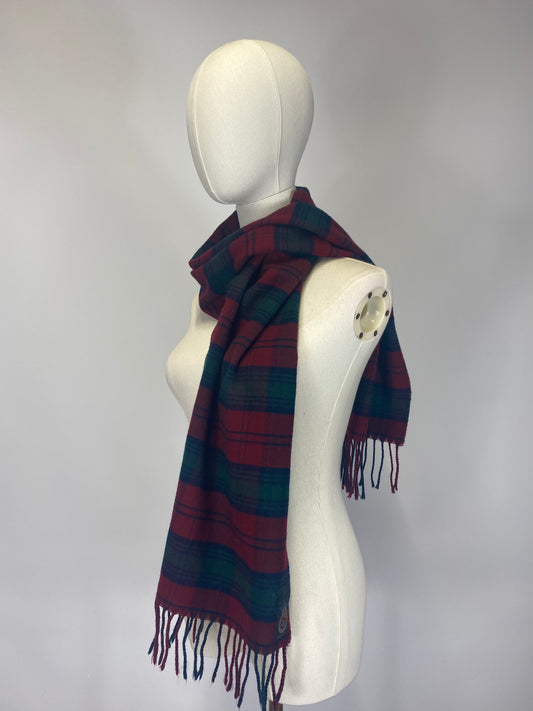 Green and Red Checked Scarf