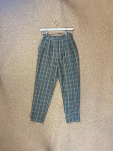 Earth coloured check trousers 25"