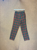 Load image into Gallery viewer, Orange green tartan trousers 27&quot;
