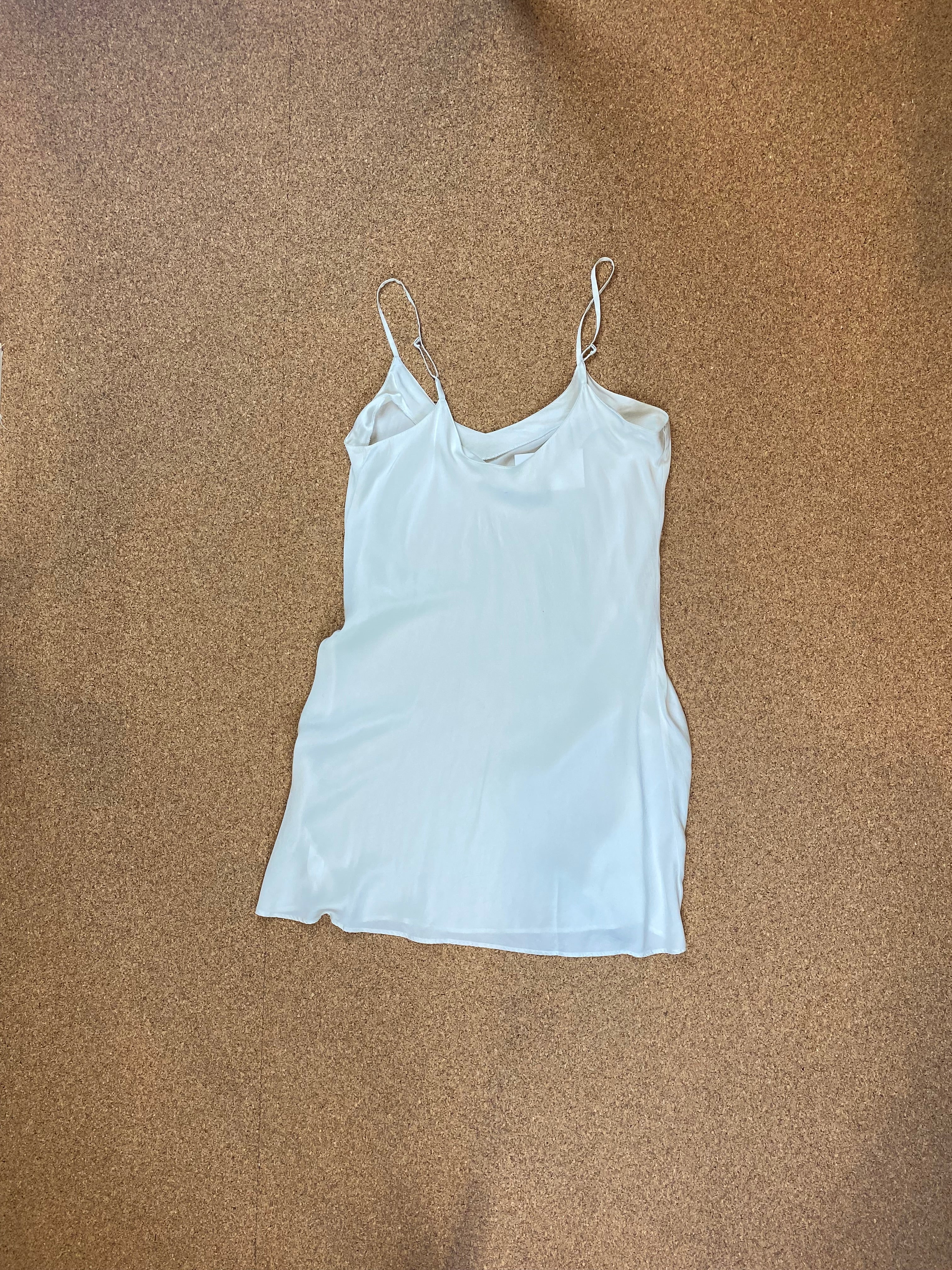 White silk slip dress size M