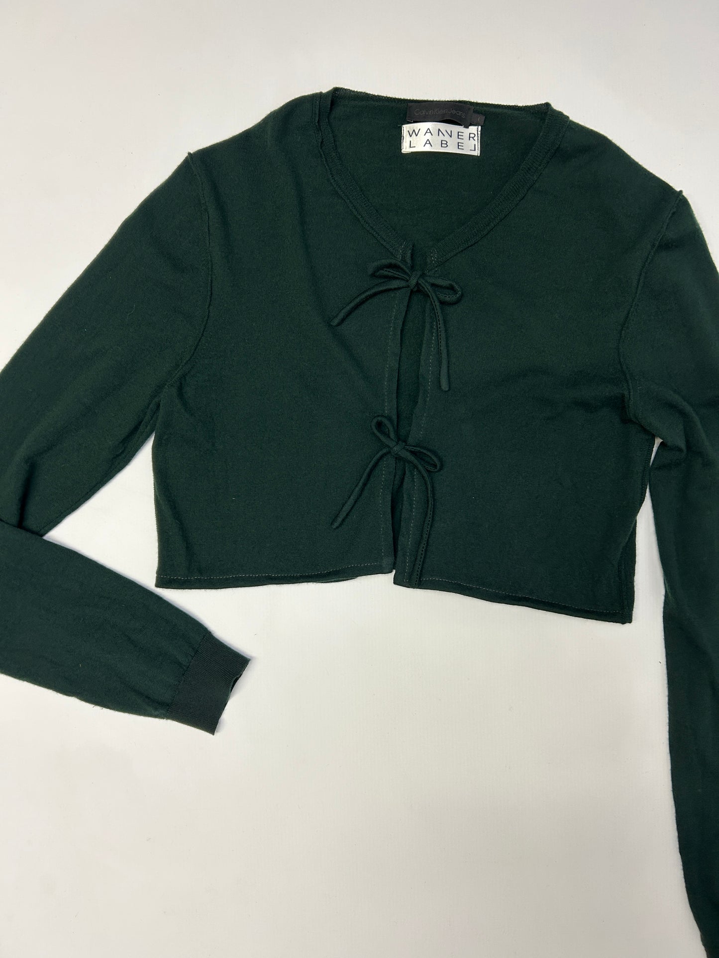 Vicki Cardi in Green Wool Knit