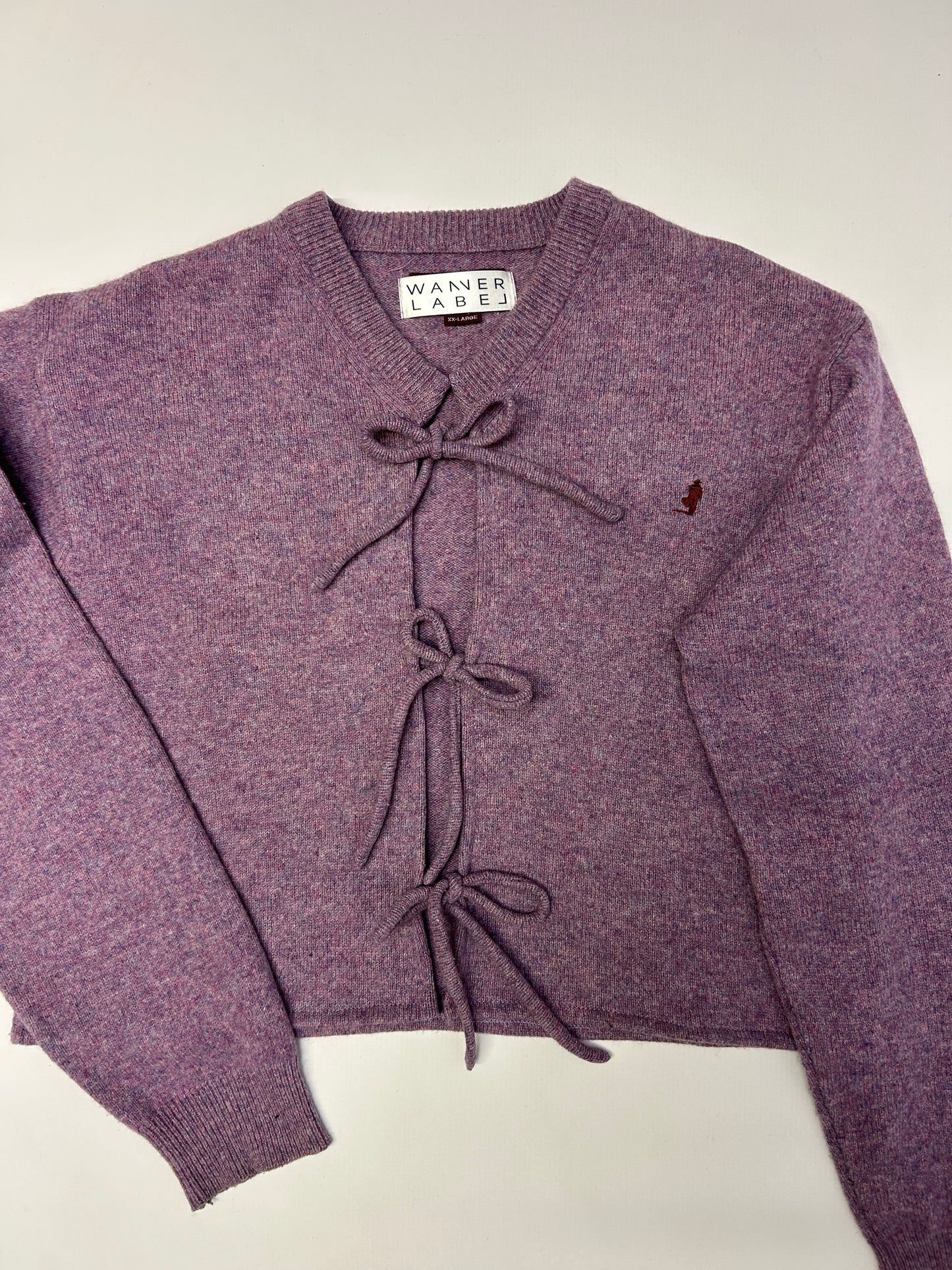 Vicki Cardi in Lilac Wool Knit