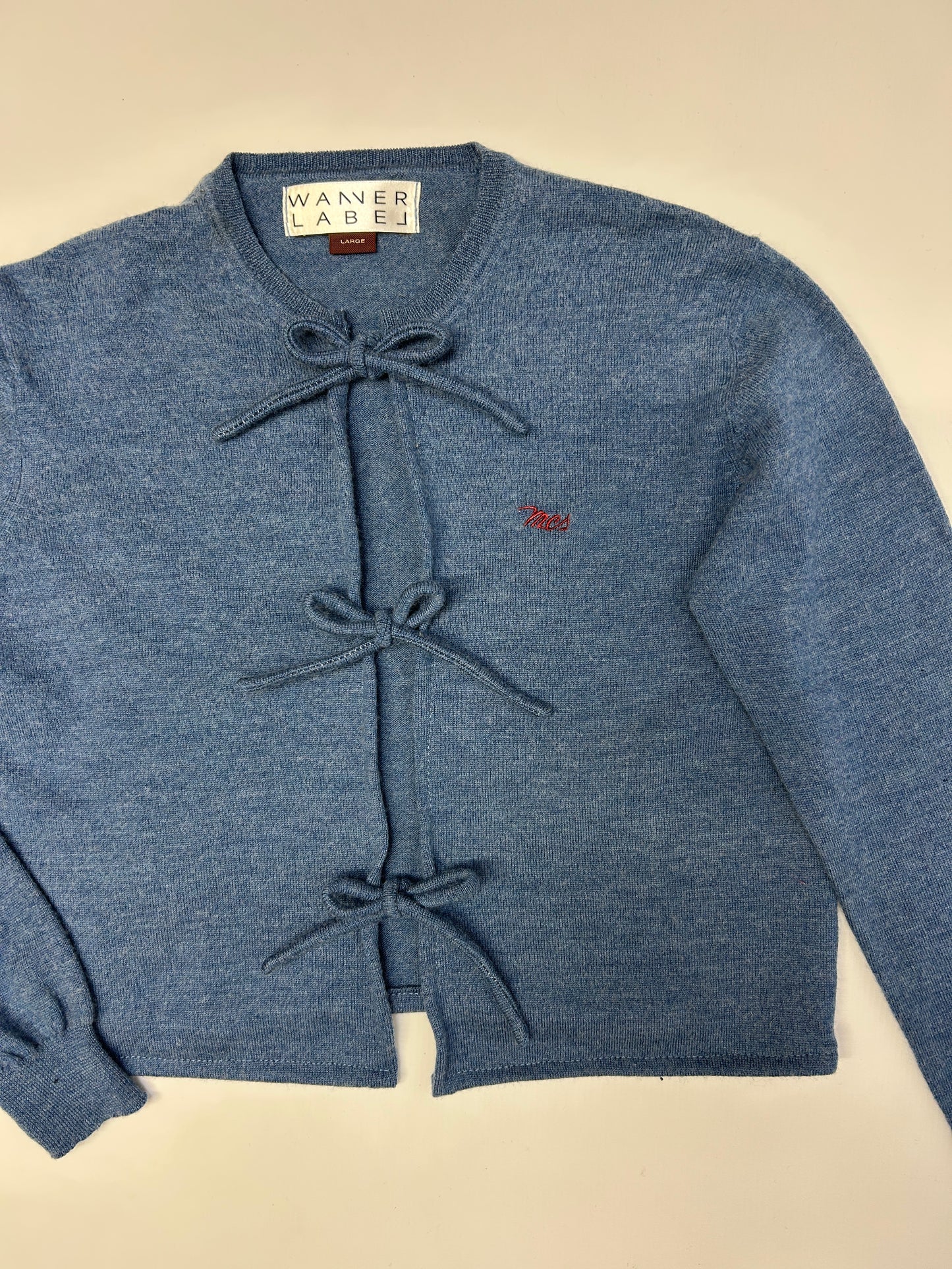 Vicki Cardi in Blue Wool Knit