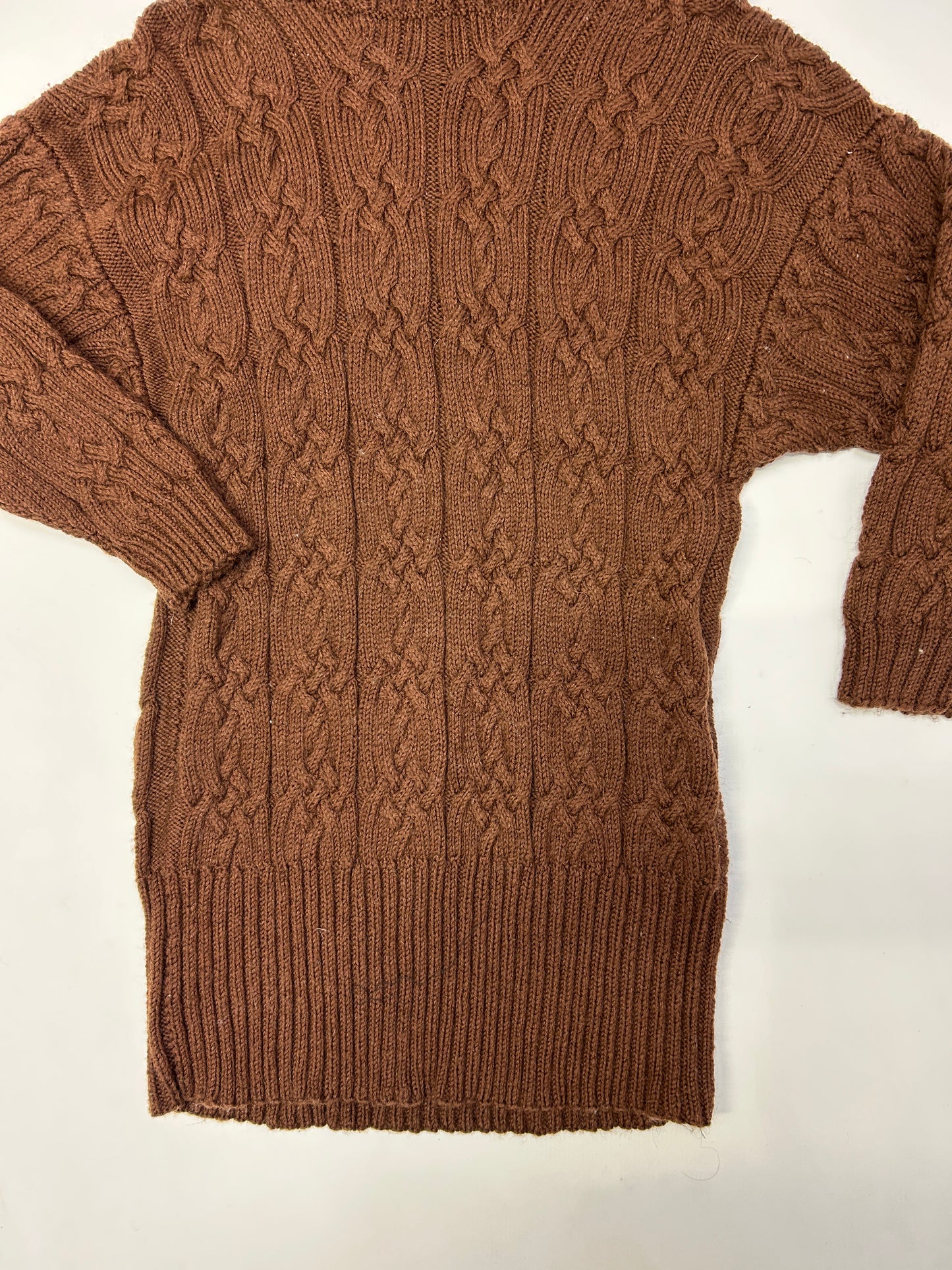 Extra Long Brown Cable Knit - Size 12