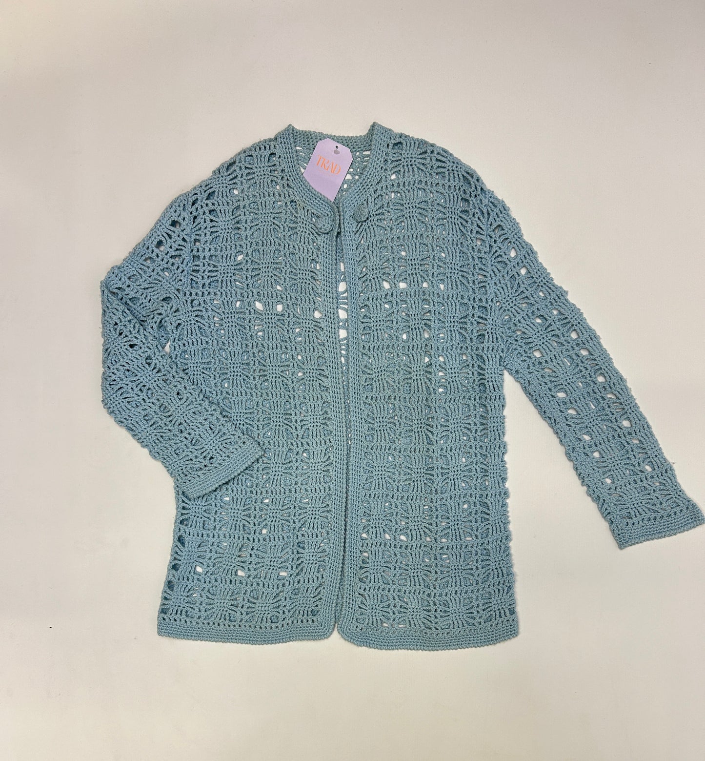 Baby Blue Crochet Cardigan - Size 10