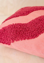 Load image into Gallery viewer, Textured Magenta Wave Cotton Cushion Cover
