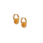 Load image into Gallery viewer, Yellow Jade Agate Hoops
