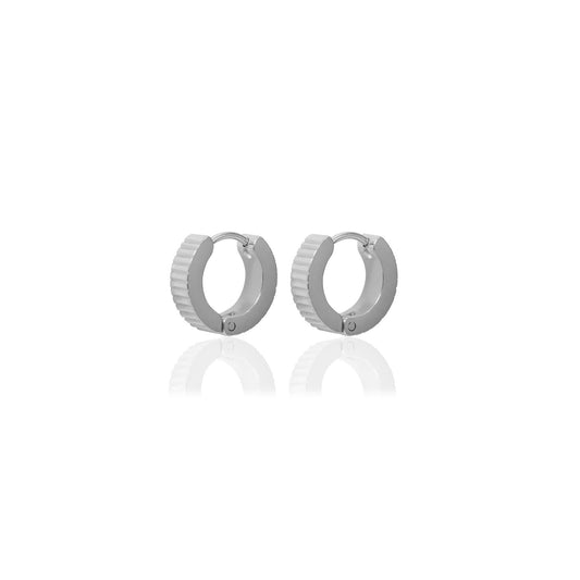 Fleur Hoops: Silver