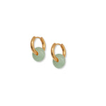 Load image into Gallery viewer, Mint Agate Hoops

