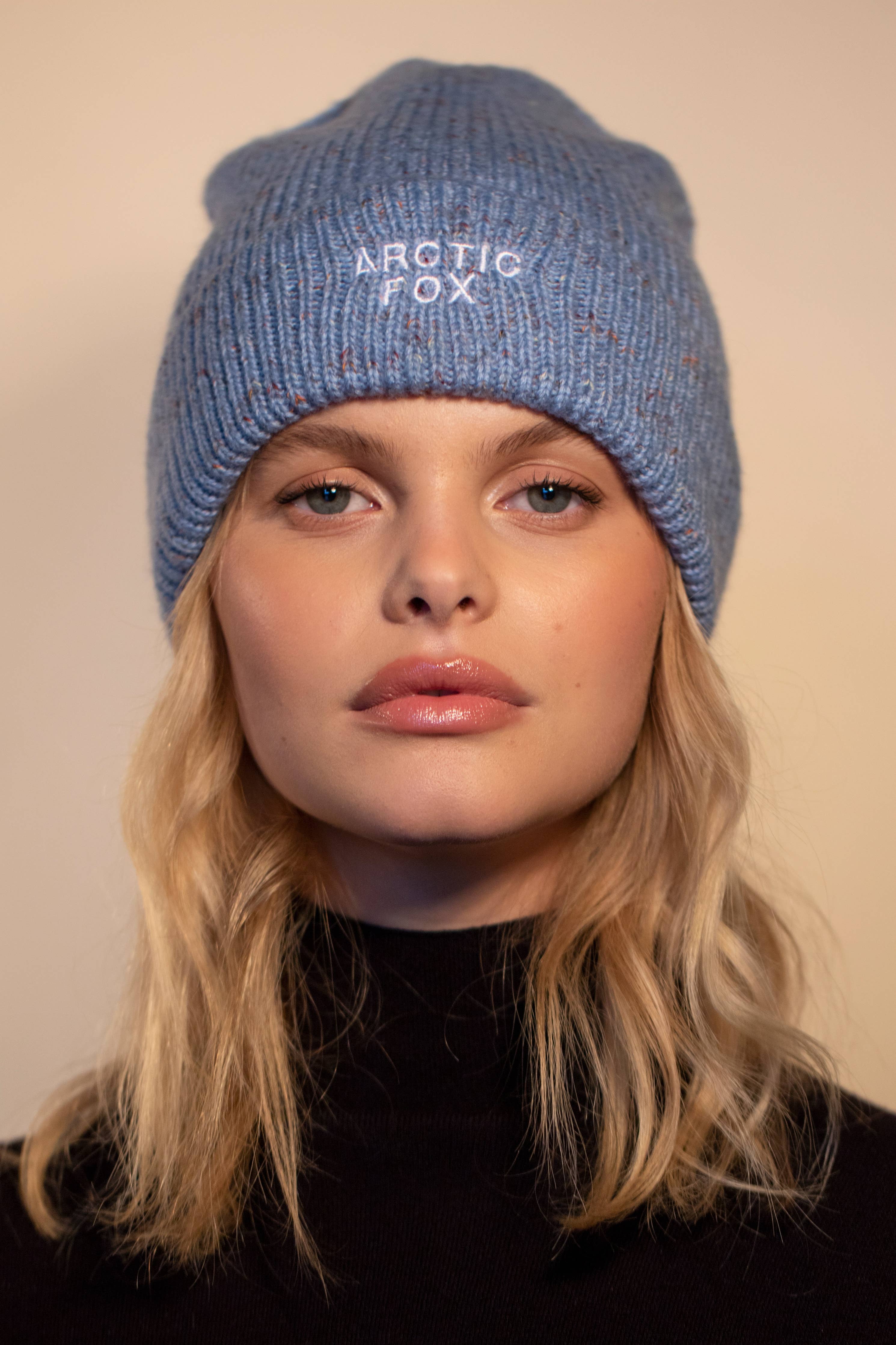 Embroidered Beanie - Blue