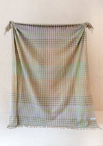 Load image into Gallery viewer, Recycled Wool Blanket in Lilac Grid Micro Gingham
