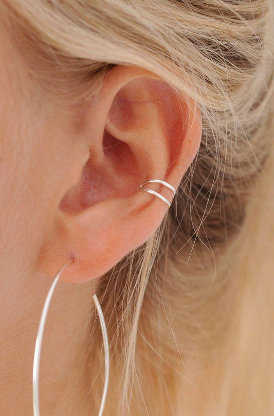 Silver Duo Ear Cuff